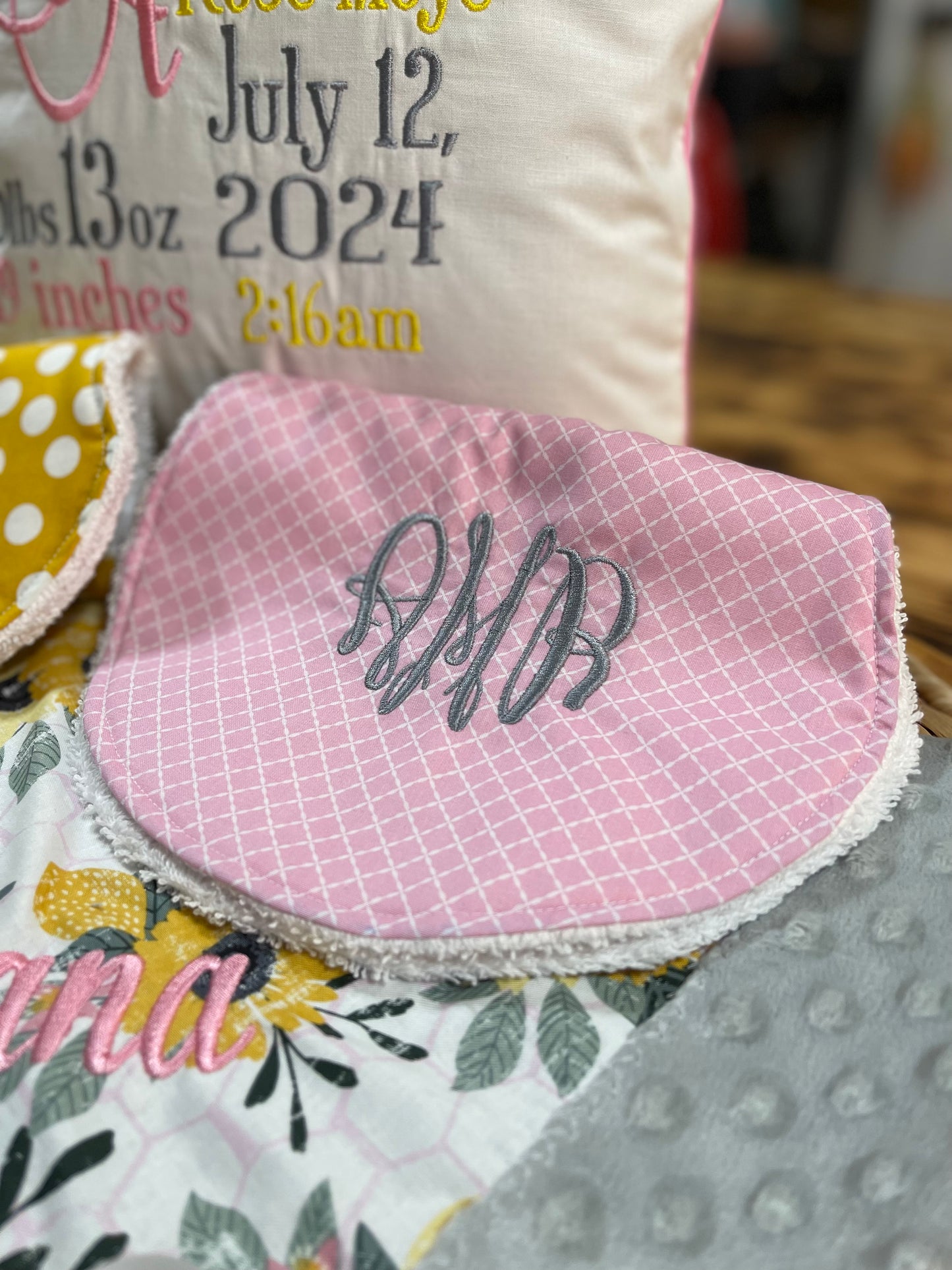 Birth Announcement Pillow Gift Set