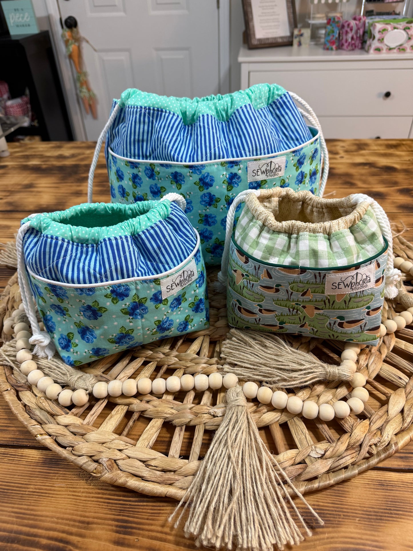 Storage Drawstring Bag Set PDF Download Sewing Pattern