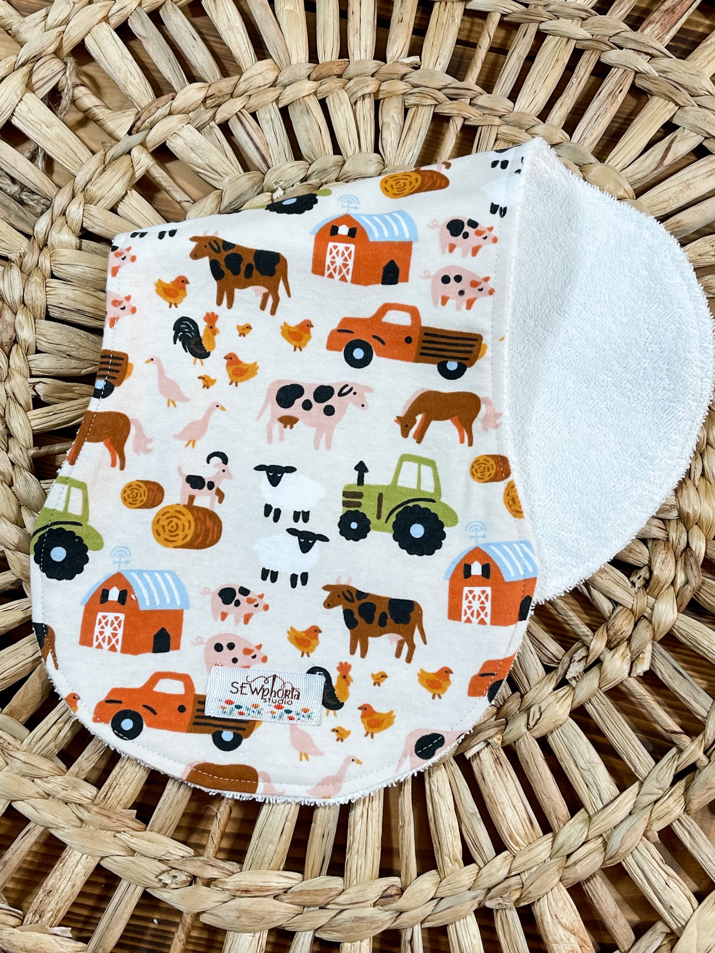 Burp Cloth Set Farm Print