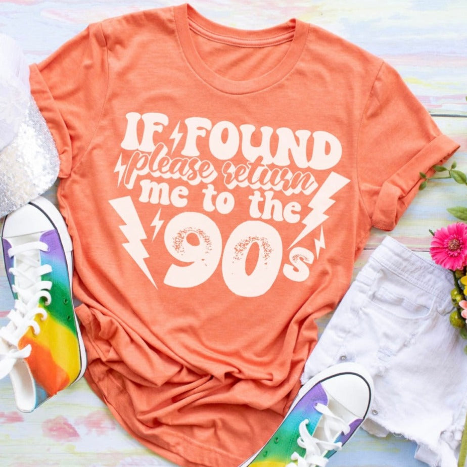 Return Me To the 90s T-shirt Neon Cantaloupe