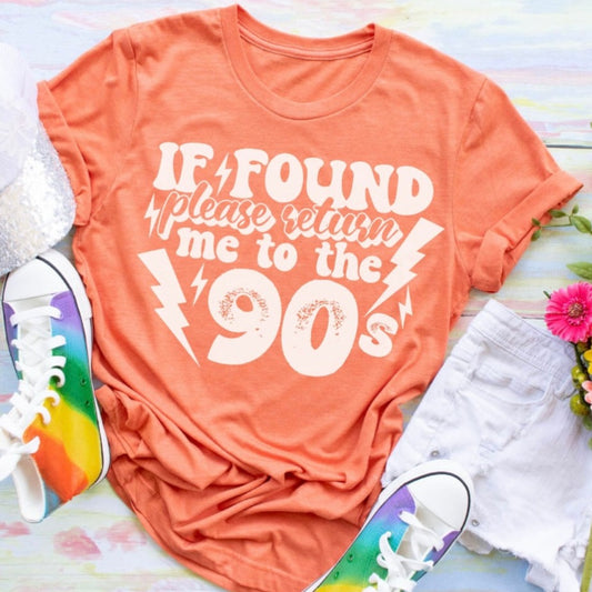 Return Me To the 90s T-shirt Neon Cantaloupe