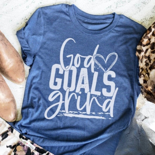 God Goals Grind T-shirt Mystic Blue